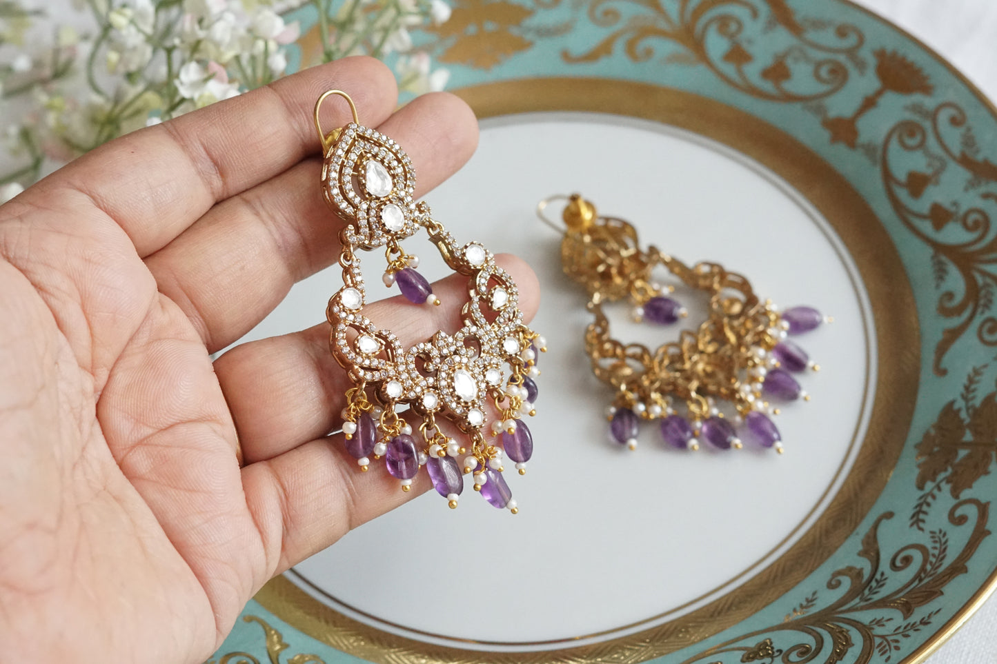 Polki Earrings (1-5159)(B) - JEWELSTYLE