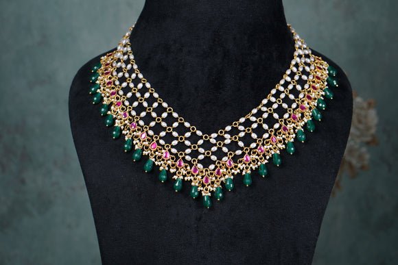 Kundan jaali necklace (4-8539)(K)