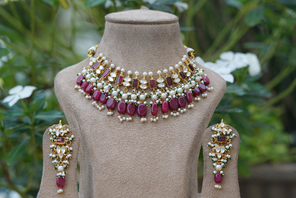 Kundan necklace set (4-6876)(S)