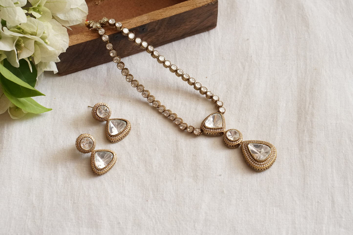Polki Necklace Set  (4-7966) (B)(PREORDER)