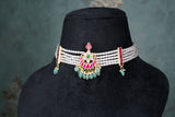 Pink & White Choker (4-8517)(K)