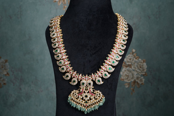 Pink, Green & White Necklace (4-8521)(K)