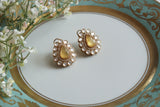 Yellow Stone Polki Studs (1-5161)(B) - JEWELSTYLE