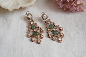 Green Polki earrings (1-4103)(B)