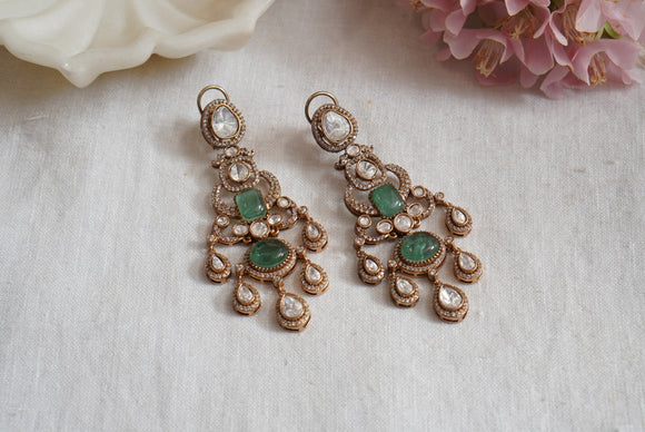 Green Polki earrings (1-4103)(B)