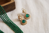 Green Polki Necklace Set  (4-7963) (B)