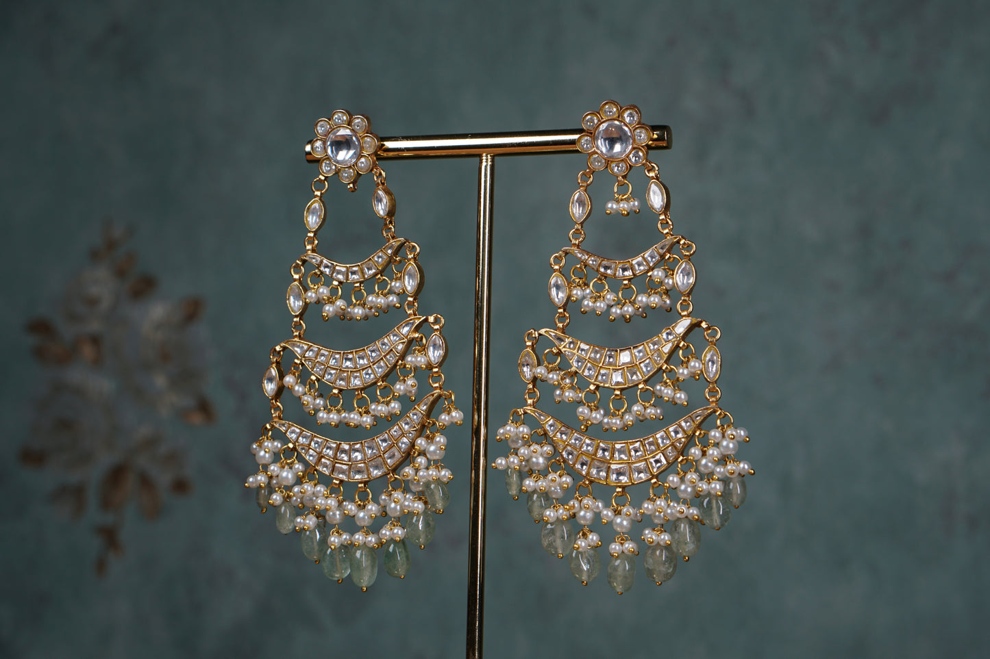 White kundan earrings(1-4689)(S) (offer piece)
