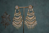 White kundan earrings(1-4689)(S)