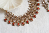 Coral  Polki necklace set (4-7803) (B)