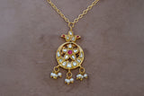 Kundan pendant necklace (4-7220)(R)