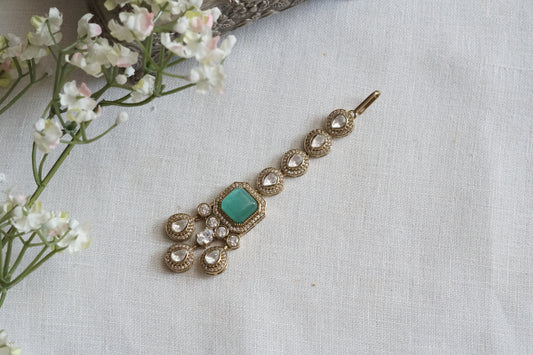 Mint Stone Polki Maangtika (5-1719)(B) - JEWELSTYLE