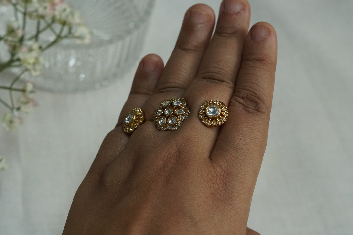 Polki Double Ring (6-351)
