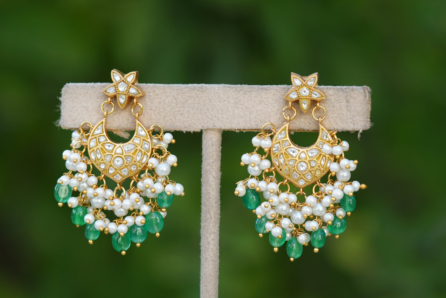 Kundan chandbali earring (1-3598)(R)(preorder)