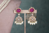 Pink Polki Necklace set (4-8550)(B)