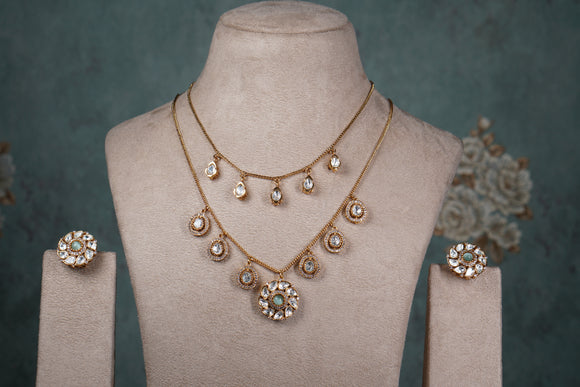 Polki Necklace set (4-8554)(B)