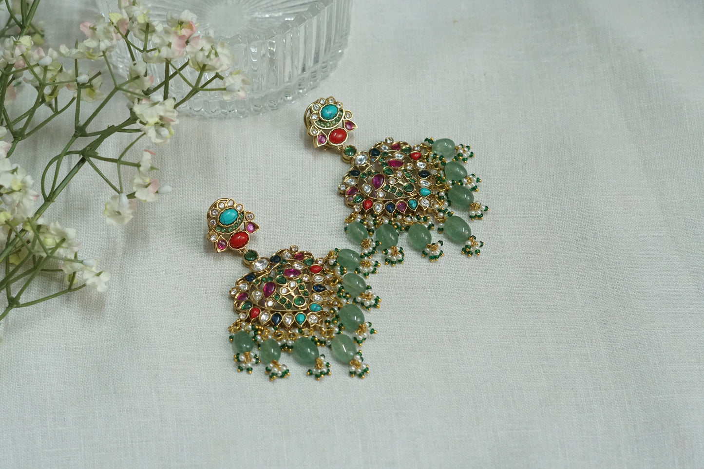 Polki Earrings  (1-5182)(B)