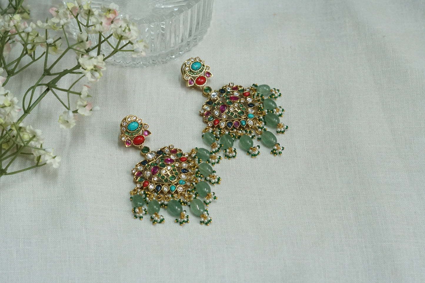 Polki Earrings  (1-5182)(B)