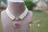 Pink Polki  Necklace set (4-7816) (B)