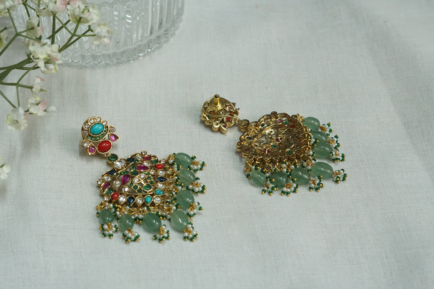 Polki Earrings  (1-5182)(B)