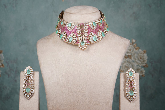 Polki Necklace set (4-8557)(B)