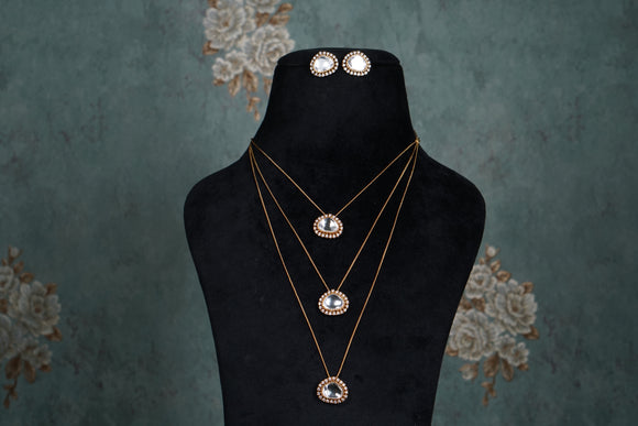 Polki Necklace set (4-8558)(B)
