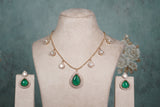Green Stone Polki Necklace set (4-8559)(B)