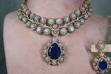 Blue Stone Polki Necklace set (4-8560)(B)