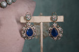 Blue Stone Polki Necklace set (4-8560)(B)