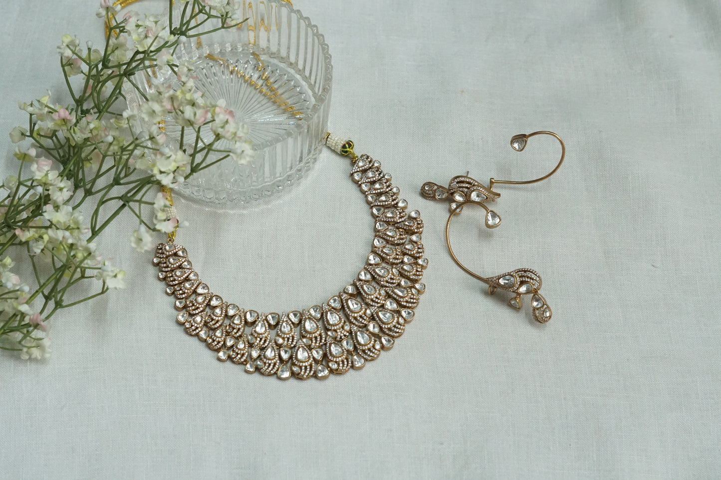 Polki Necklace set (4-9180)(B)