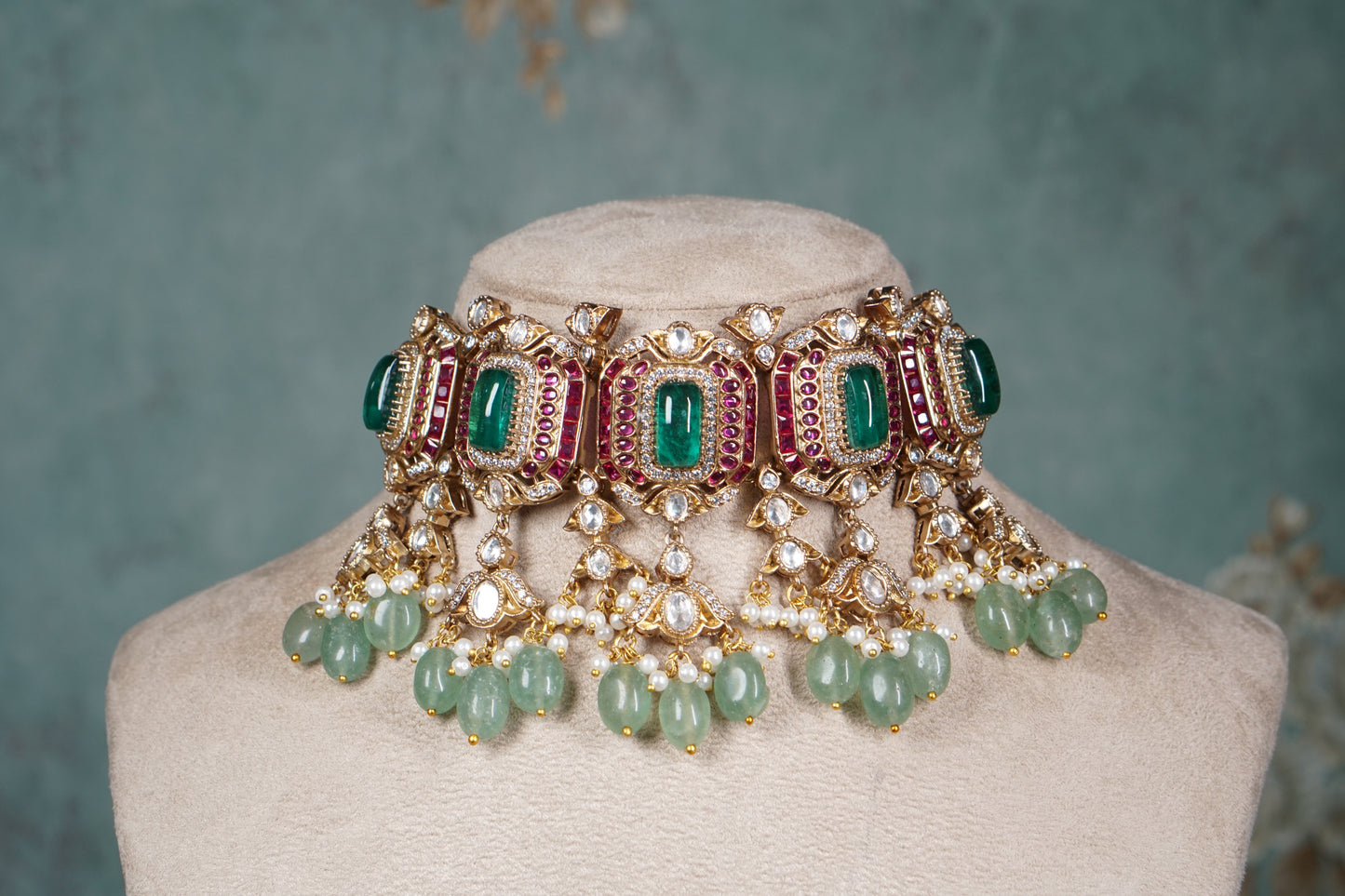 Polki Necklace set (4-8563)(B)