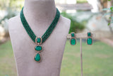 Green Polki Pendant set (4-7810) (B)