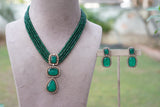 Green Polki Pendant set (4-7810) (B)