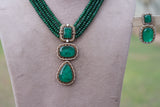 Green Polki Pendant set (4-7810) (B)