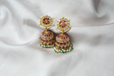 Pink Kundan Jhumki (1-2803)(R)(PREORDER)