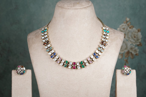 Polki Necklace set (4-8569)(B)