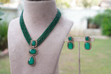 Green Polki Pendant set (4-7810) (B)