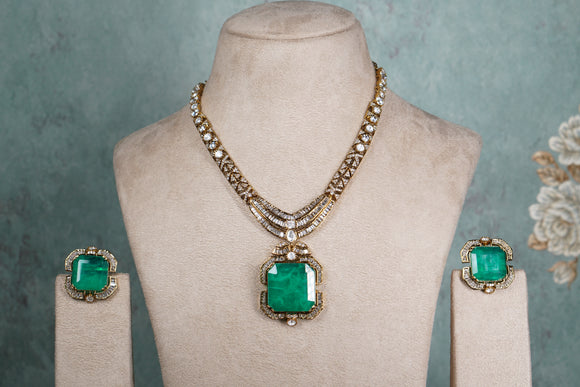 Polki Necklace set (4-8571)(B)