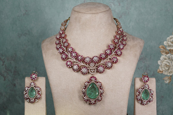 Polki Necklace set (4-8570)(B)