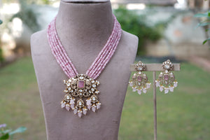 Pink Polki  Pendant set (4-7813) (B)