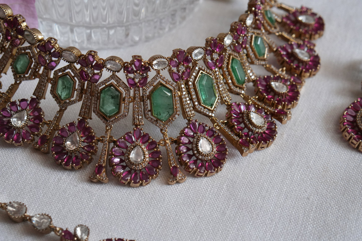 Polki Choker Set With Maangtikka (4-9024)(B)