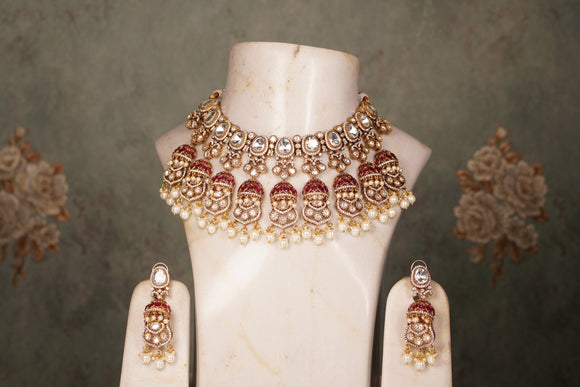 Polki Necklace set(4-8224)(B)