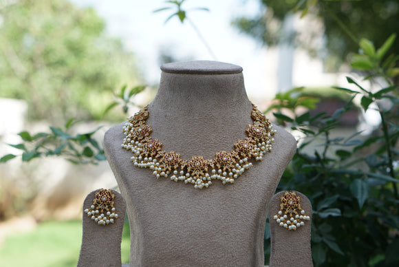 Kempu Kundan necklace set (4-7978)(AK)