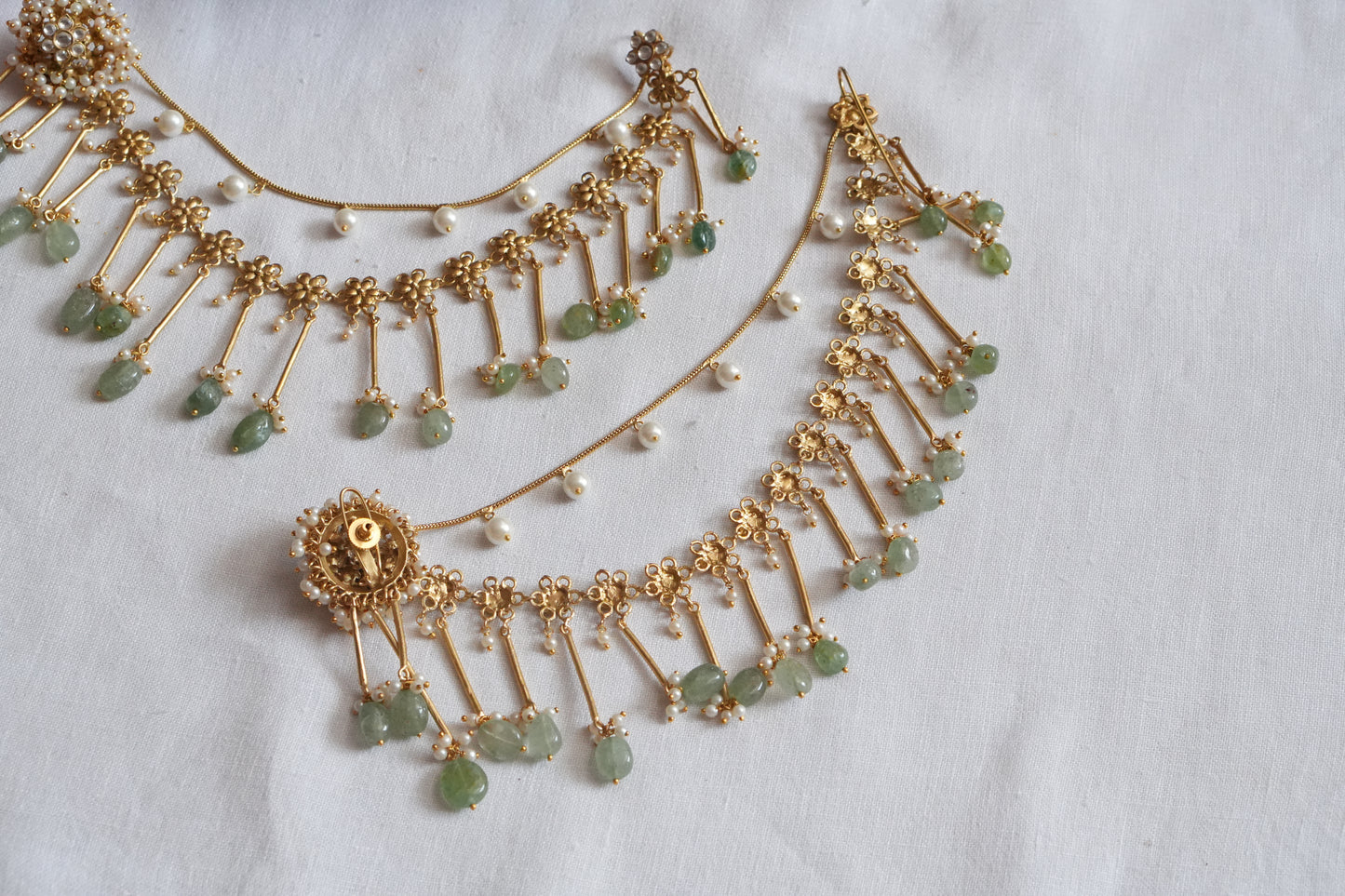 Polki Earrings With Earchain (1-5117)(B)