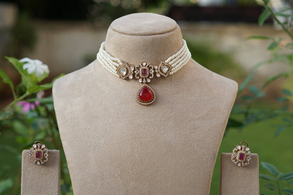 Polki Choker set (4-8573)(B)
