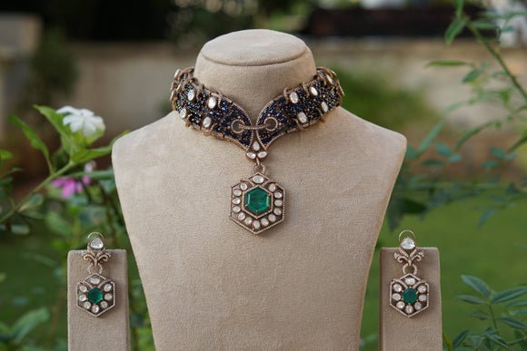 Polki Necklace set (4-8564)(B)