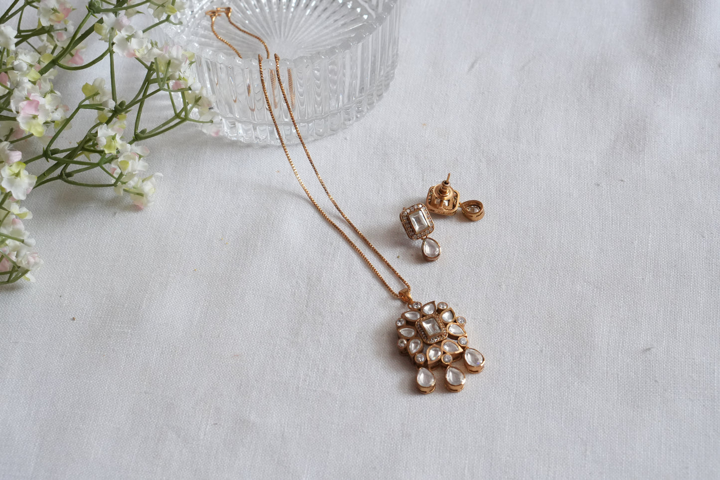 Polki Pendant Set  (4-9040)(B) - JEWELSTYLE