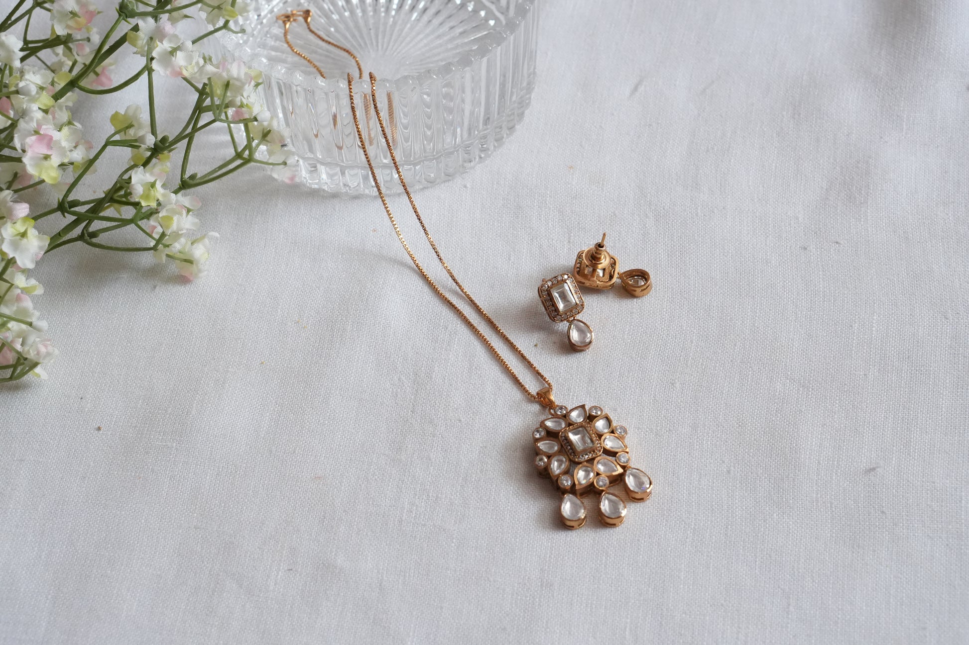 Polki Pendant Set  (4-9040)(B) - JEWELSTYLE