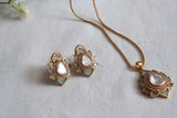 Mint Stone Polki Pendant Set  (4-9035)(B) - JEWELSTYLE
