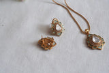 Mint Stone Polki Pendant Set  (4-9035)(B) - JEWELSTYLE