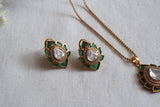 Green Stone Polki Pendant Set  (4-9039)(B) - JEWELSTYLE